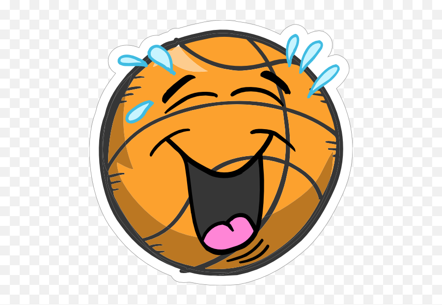 Laughing Emoji Basketball Sticker - Clip Art Png,Laughing Emoji Transparent
