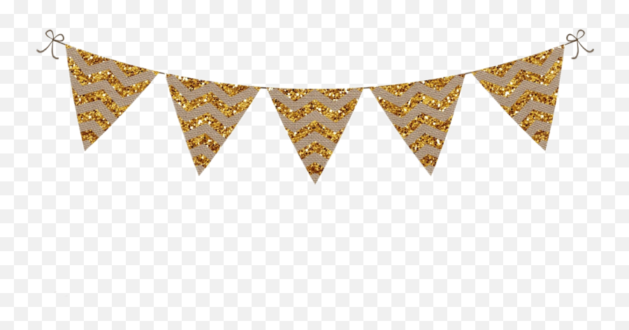 Bunting Banner Pennant Flag Garland Gold Burlap Chevron - Pennant Flag Garland Png,Chevron Pattern Png