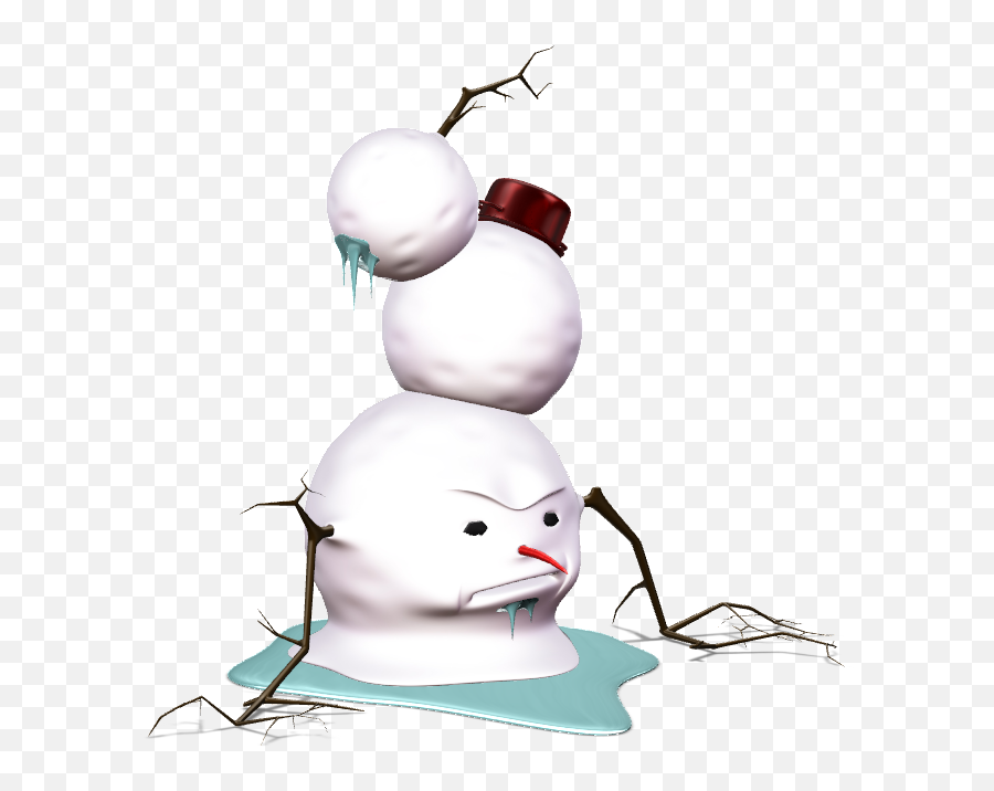 Download Grumpy Snowman 3d Model By Adrian Mankovencky - Cartoon Png,Snowman Transparent Background