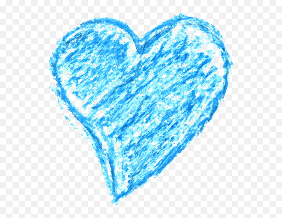 6 Crayon Heart Drawing Transparent - Crayon Heart Png,Blue Heart Png