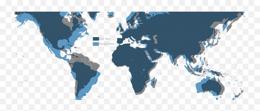 Eu4 Map Compared To Google - World Map Png,Google Map Png