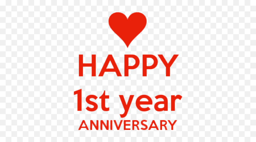 Happy First Anniversary Red Letters - First Anniversary Png,1st Png