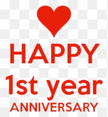 Happy First Anniversary Red Letters - First Anniversary Png,1st Png