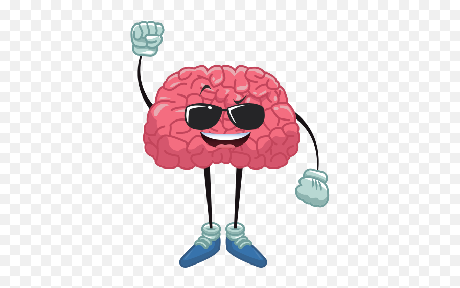 Cute Brain With Sunglasses Cartoon - Vector Graphics Png,Cartoon Brain Png