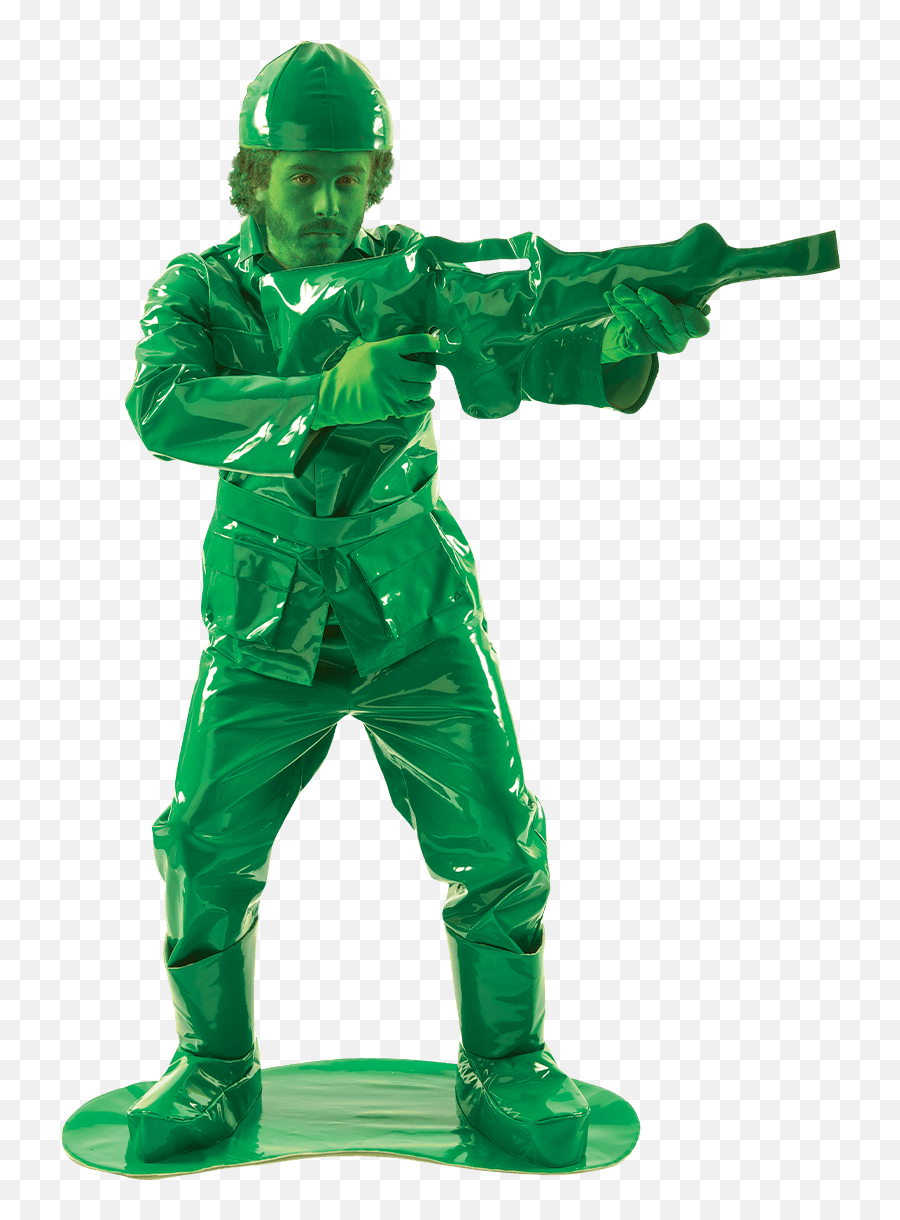 Mens Green Soldier Toy Story Costume - Green Army Man Transparent Png,Army Men Png