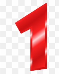 Png Images And Cliparts For Web Design Number 1 Vector - Red Transparent Number