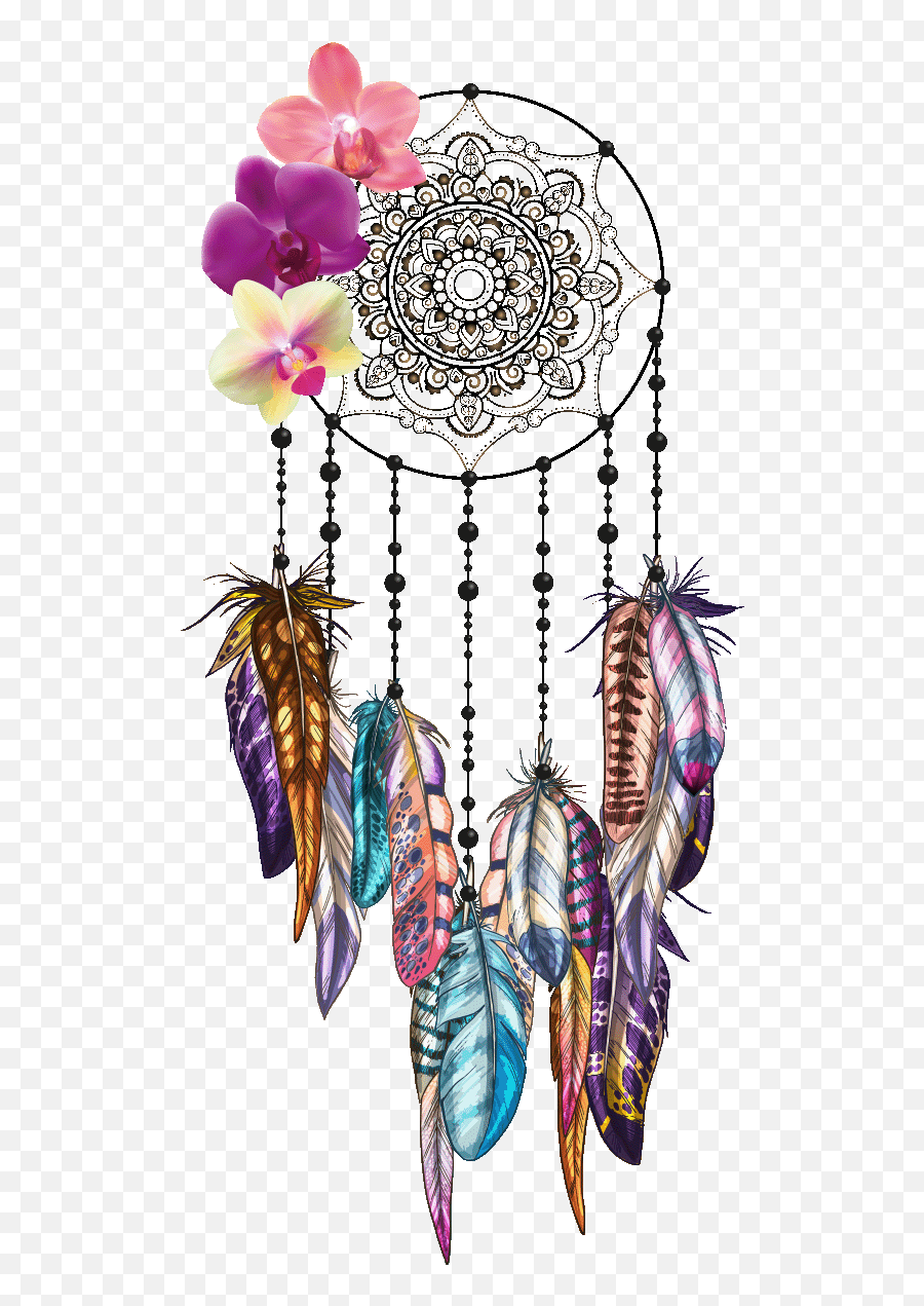 Download Wall Sticker Dreamcatcher Decal Orchids Free Hq - Orchid Dream Catcher Tattoo Png,Orchids Png