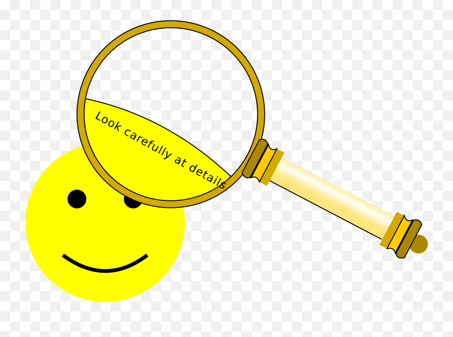 Big Image - Smiley With Magnifying Glass Full Size Png Looking Carefully Magnifying Glass,Magnifying Glass Clipart Transparent