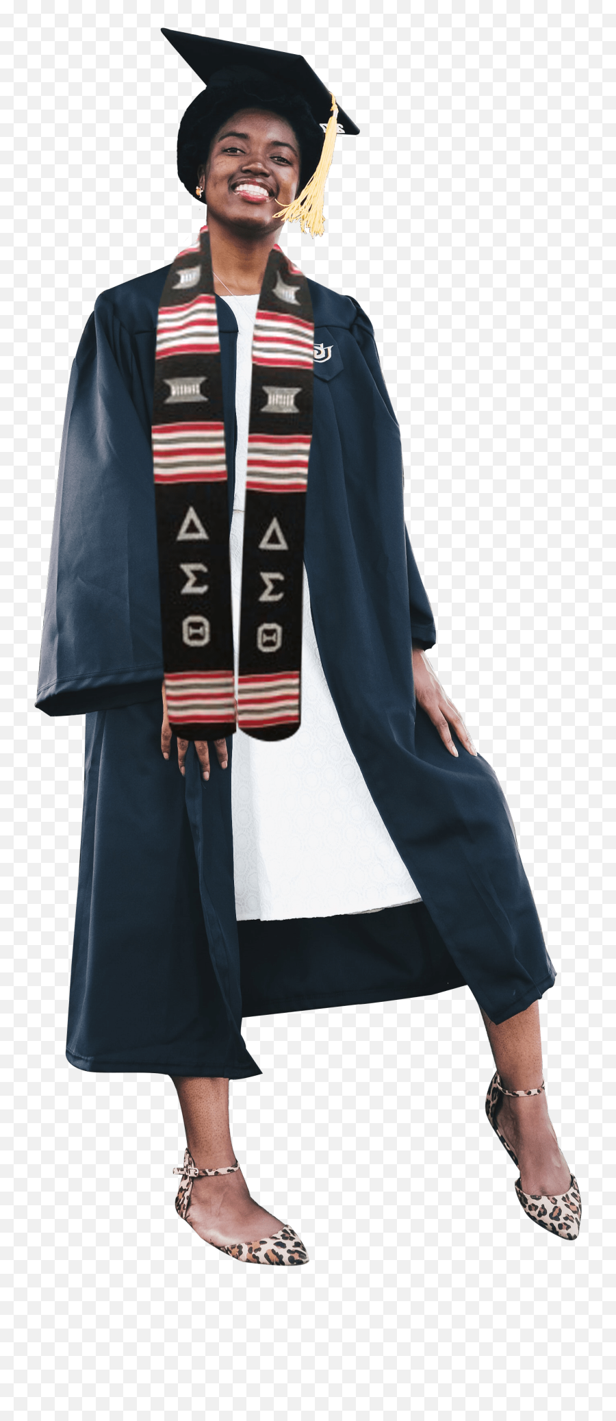 Delta Sigma Theta Black Kente Stole - For Graduation Png,Delta Sigma Theta Png