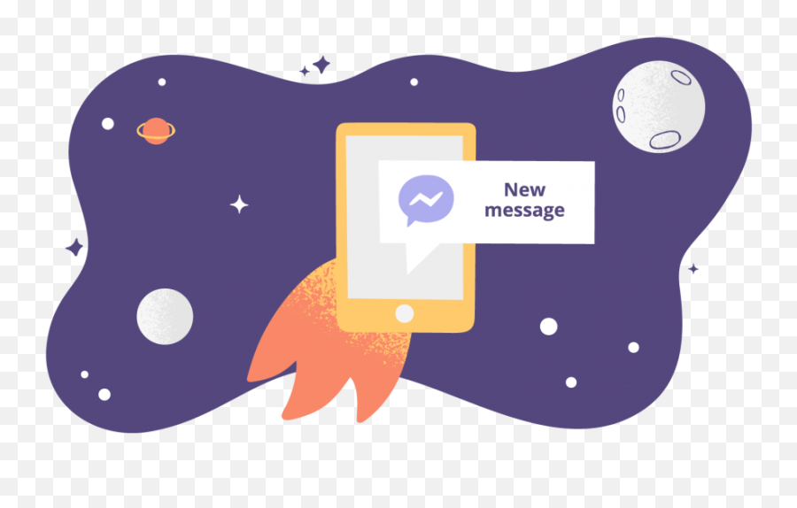 Automated Facebook Messenger Messages - Firepush Illustration Png,Facebook Messenger Png