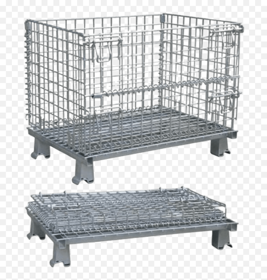 Small Galvanized Steel Cage Bin - Wire Mesh Container Png,Steel Cage Png