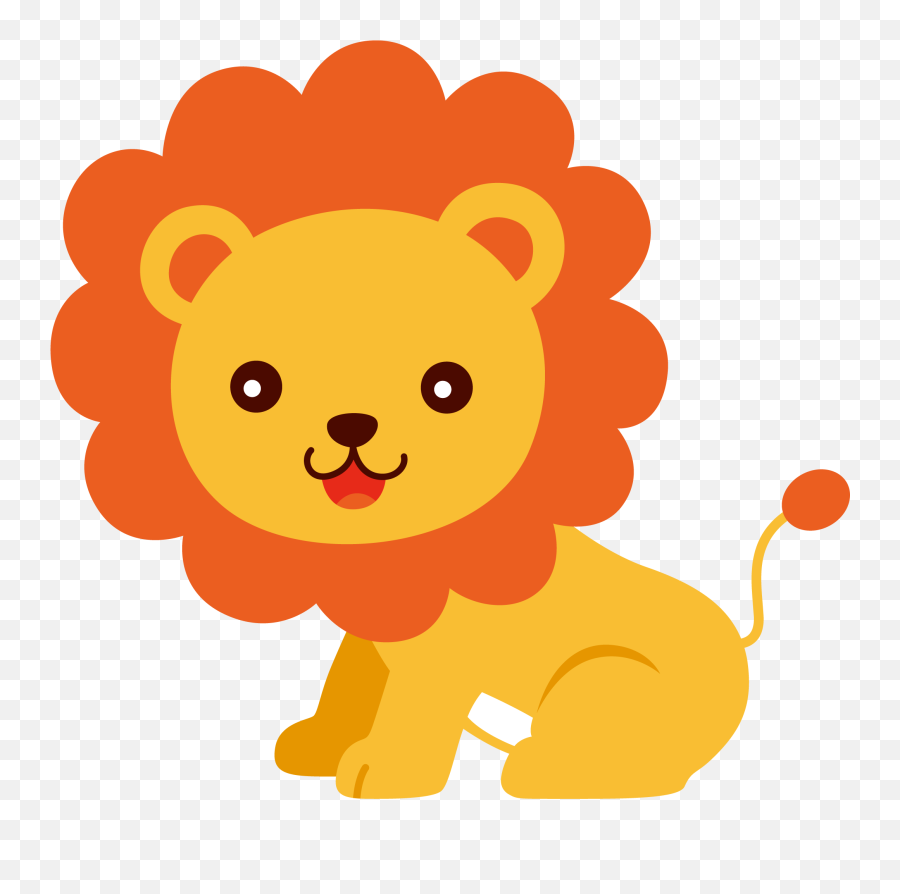 Clip Transparent Library Lion Png Files - Cute Lion Clipart,Mountain Lion Png