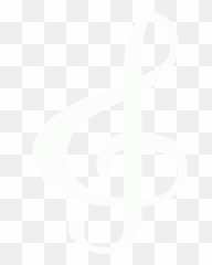 White Treble Clef Icon - Music Png