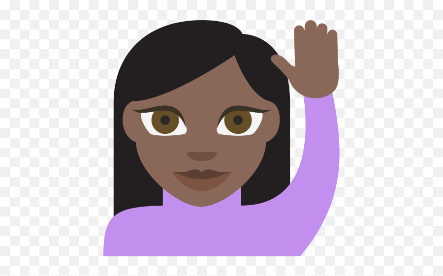 Person Raising Hand Dark Skin Tone Big Picture In Hd - Emoji Raising Left Hand Png,Raised Hand Icon