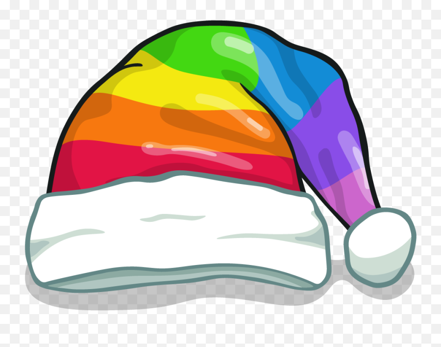 Item Detail - Rainbow Santa Hat Itembrowser Itembrowser Christmas Hat Png Cartoon,Santa Hats Transparent