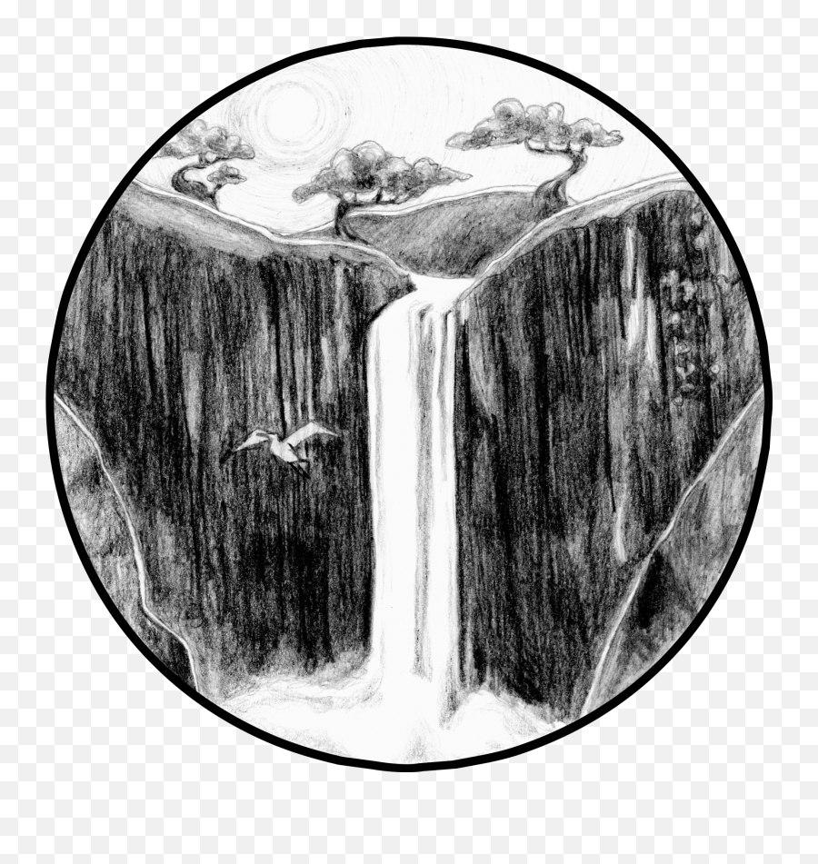 Swallow Falls waterfall Pencil Sketch Photograph by Patrick Wolf - Pixels