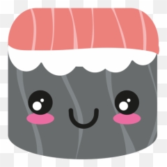 Kawaii Face Tuna Sushi Roll - Dibujos De Atun png
