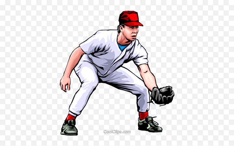 Baseball Player Fielding The Ball Royalty Free Vector Clip - Baseball Clip Art Png,Baseball Player Png