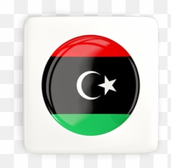 Square Icon With Round Flag Illustration Of Libya - Emblem png