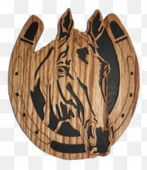 Horse Shoe Plaque - Horse In Horseshoe Png Full Size Png Plywood,Horseshoe Transparent Background