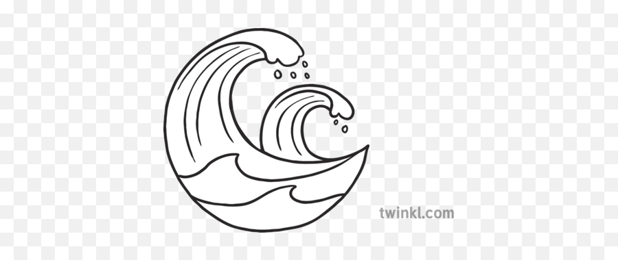 Sea Waves Emoji Newsroom Ks2 Black And White Rgb - Ice Lolly Template Png,Wave Emoji Png