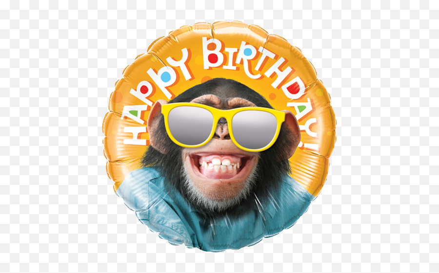 Grinning Monkey Happy Birthday Balloon - Happy Birthday Monkey Balloon Png,Happy Birthday Balloons Png
