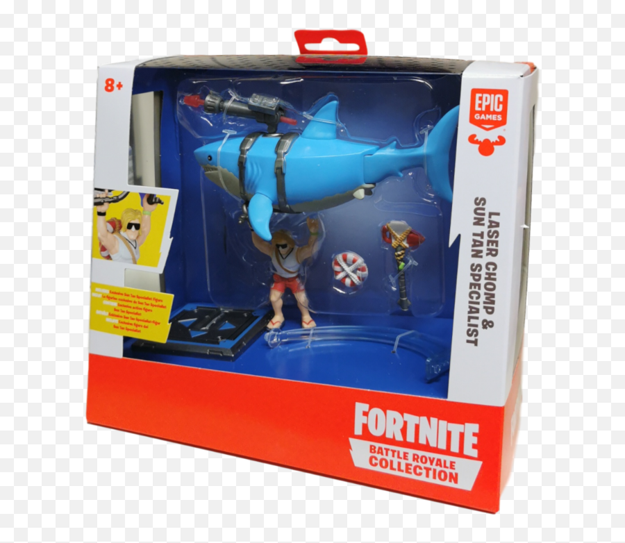 Fortnite Battle Royale Collection Laser Chomp U0026 Sun Tan Specialist 2 Figure Set - Minifigures Fortnite Aerial Assault Trooper Png,Battle Royale Png