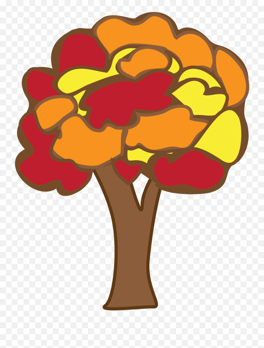Block Colored Autumn Tree - Transparent Tree Doodle Png,Fall Tree Png