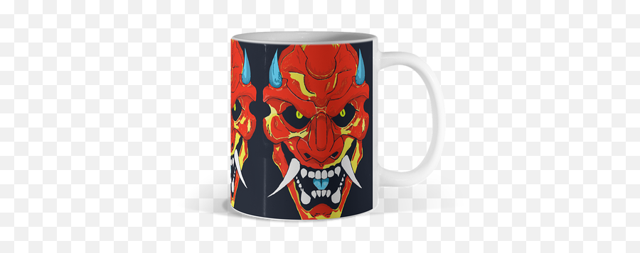 Oni Mask Mug By Itsjesterz Design Humans - Coffee Cup Png,Oni Mask Png