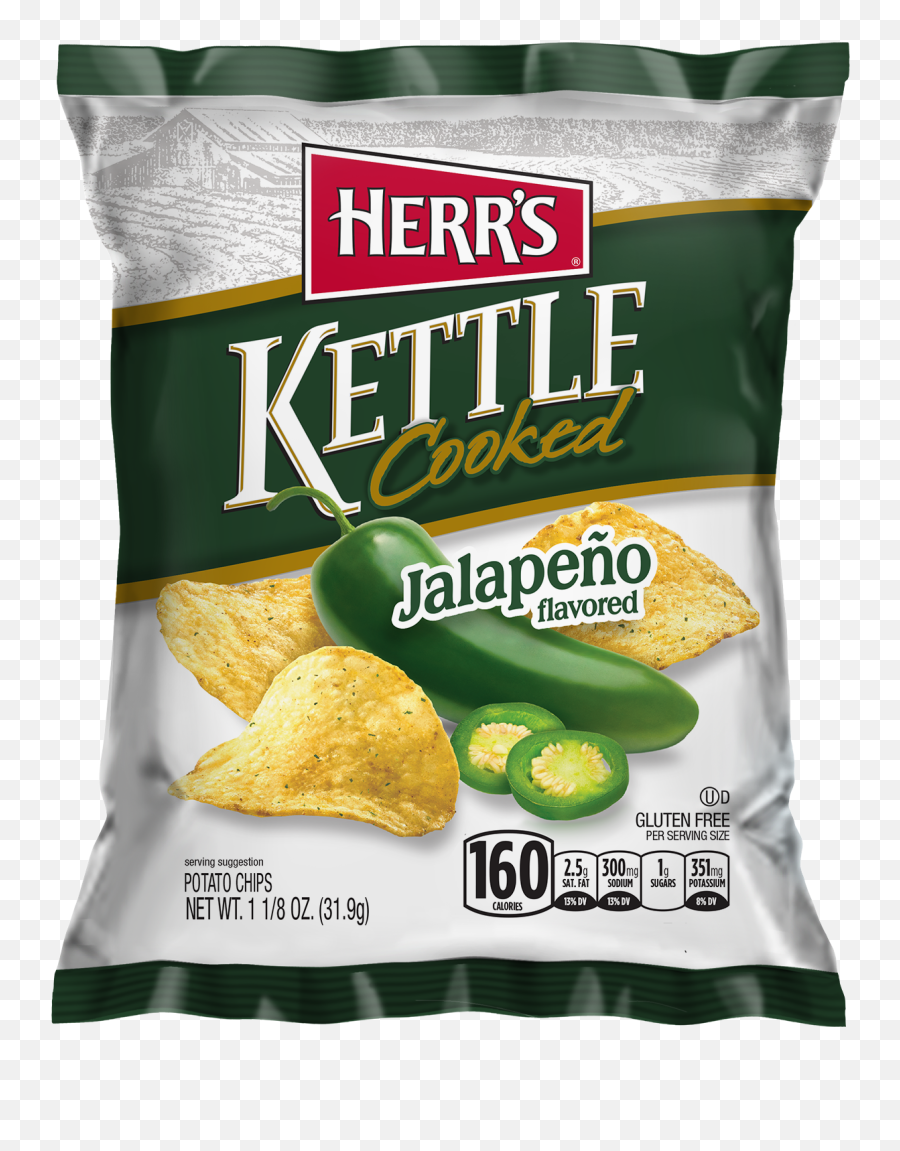 Jalapeno Kettle Cooked Potato Chips Herru0027s - Jalapeno Kettle Chips Png,Jalapeno Png