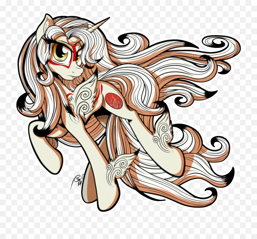 Download Gray Day Okami Ponified - Fictional Character Png,Okami Png