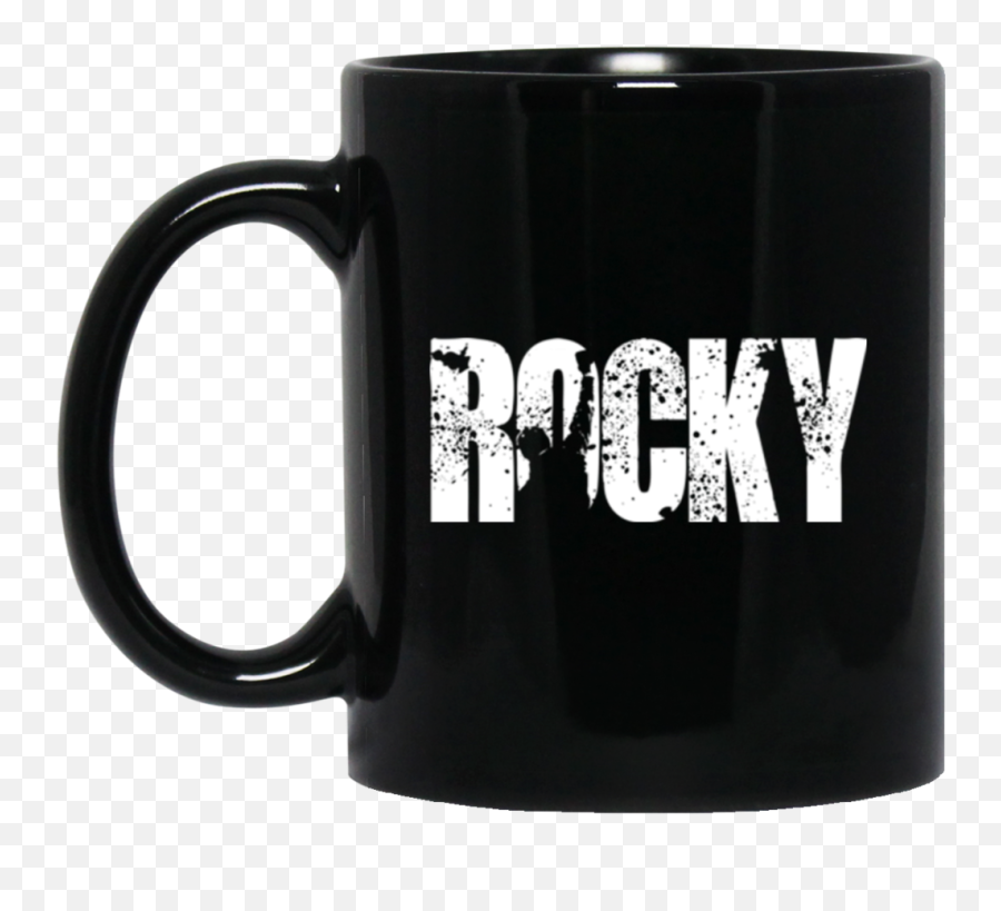 Rocky Balboa Officially Licensed Black Mugs - Coffee Cup Rocky Balboa Png,Rocky Balboa Png