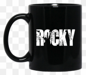 Rocky Balboa Officially Licensed Black Mugs - Coffee Cup Rocky Balboa Png,Rocky Balboa Png