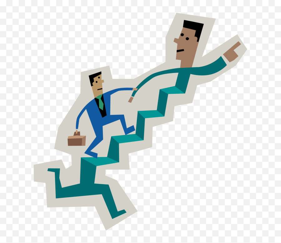 Vector Illustration Of Businessman Running Up Stairs - Clip Clip Art Servant Leader Png,Leader Png