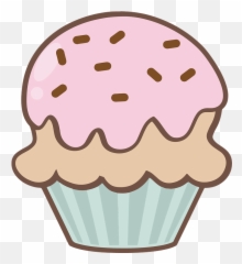 Cupcake With Pink Frosting And Sprinkles Clipart Free Png