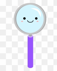 Cute Magnifying Glass Purple Handle Face The - Smiley png