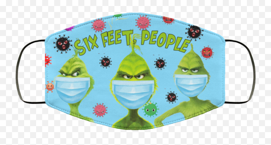 Grinch Six Feet People Face Mask - 6 Feet People Grinch Mask Png,Grinch Transparent