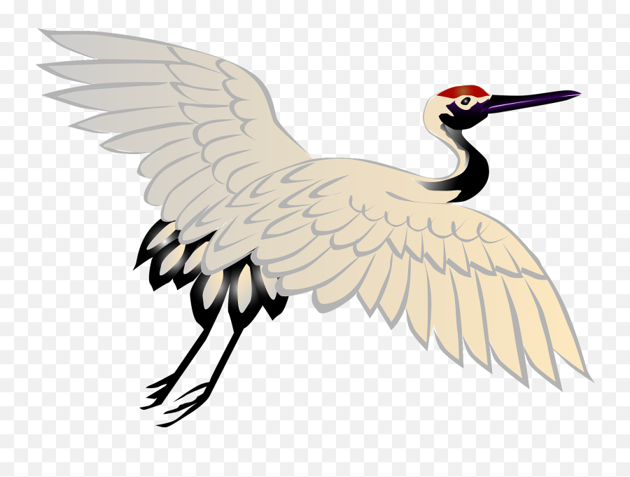 Red Crowned Crane Bird Clipart - Sandhill Crane Clipart Png,Crane Bird Png