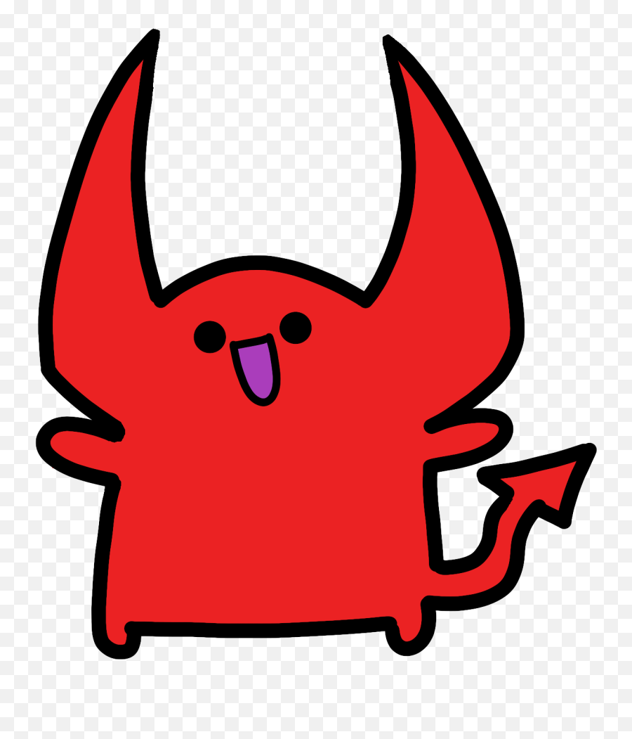 Doodle Demon Products From Teespring - Cute Devil Cartoon Png,Demon Horns Transparent