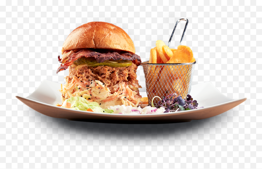 Download Pulled Pork Burger Sandwich - Pulled Pork Sandwich With Coleslaw Fries Png,Subway Sandwich Png