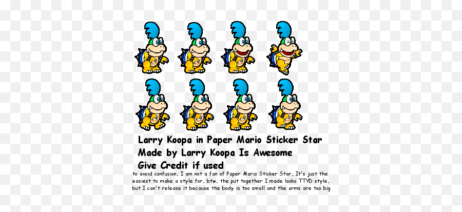 Custom Edited - Mario Customs Larry Koopa Paper Mario Paper Mario Sticker Star Koopalings Png,Starmade Icon
