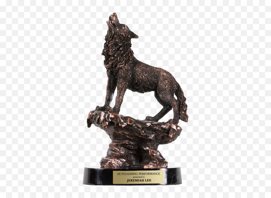 Bronze Mountaintop Wolf Trophy Paradise Awards - Animal Figure Png,Howling Wolf Icon