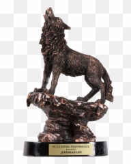 Bronze Mountaintop Wolf Trophy Paradise Awards - Animal Figure png