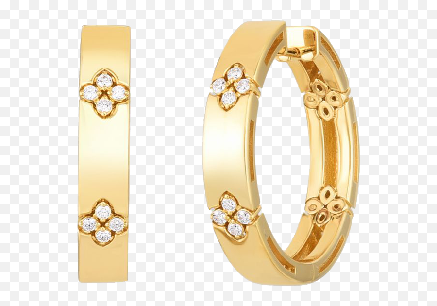 18k Yellow Gold And Diamond Love In Verona Hoop Earrings - Solid Png,Gucci Icon Ring In Yellow Gold