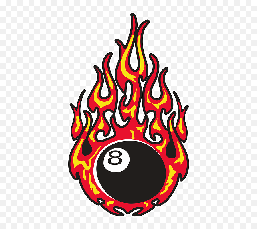 Eightball Fire - Free Vector Graphic On Pixabay 8 Ball On Fire Png,Flaming Star.png Icon