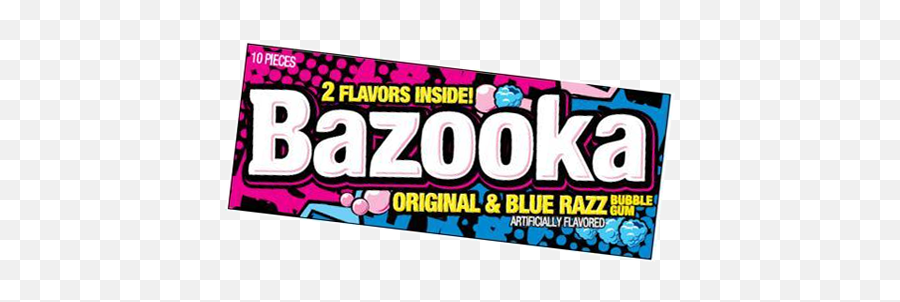 Bazooka Bubble Gum Original U0026 Blue Razz Flavoured 10 Pieces Per Packet - Bazooka Blue Raspberry Gum Png,Bubble Gum Png