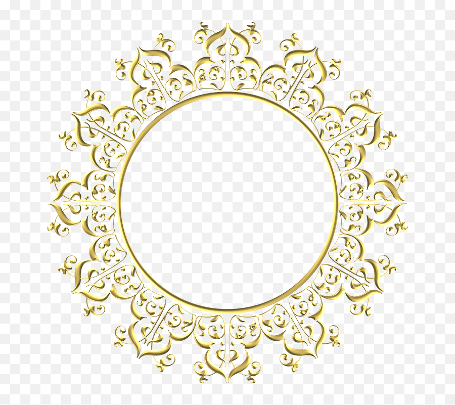 Round Gold Frame Png Clipart - Full Size Clipart 3394191 Circle Frame For Wedding,Gold Picture Frame Png