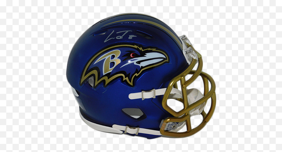 Lamar Jackson Baltimore Ravens Autographed Mini Helmet Blaze Purple Speed Jsa - Certified Baltimore Ravens Png,Baltimore Ravens Png