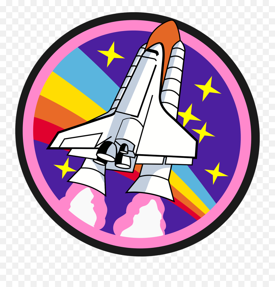 Download Digital Badge Rocket Spacecraft Space Shuttle - Spaceship Stickers Png,Space Shuttle Png
