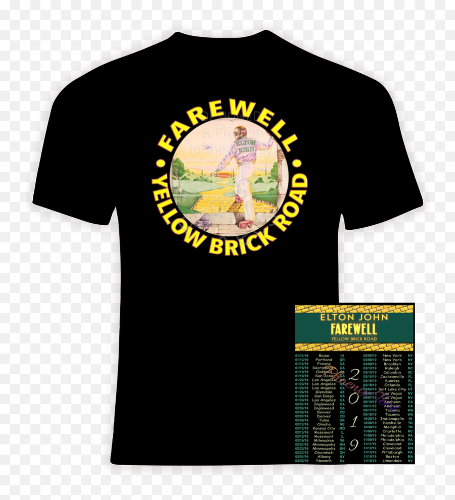 Elton John Farewell Yellow Brick Road 2019 T Shirt 2 - John Goodbye Yellow Brick Road Png,Yellow Brick Road Png